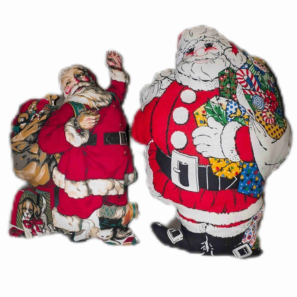 Santa Claus Y2K Vintage Handmade Stuffed Christmas Throw Pillow